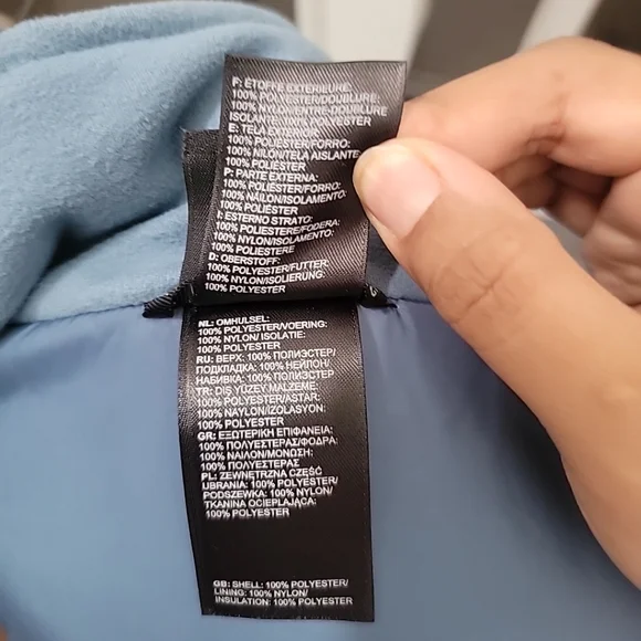 The North Face Womens Blue Light Weight Puffer Jacket Size Med Hiking Camping - Picture 6 of 6